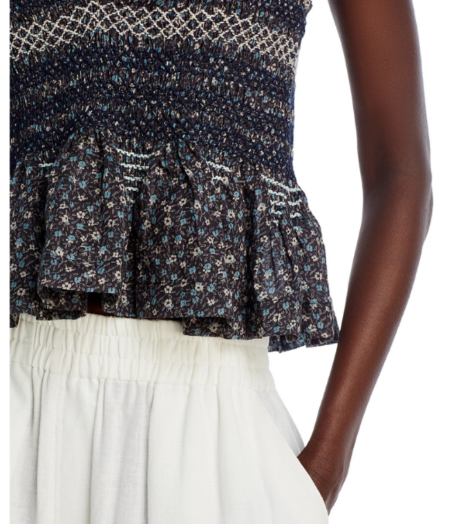 Sea Maia Floral Peplum Top MSRP $295