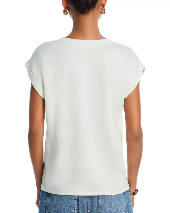 FRAME Easy Cotton V Neck Tee MSRP $128