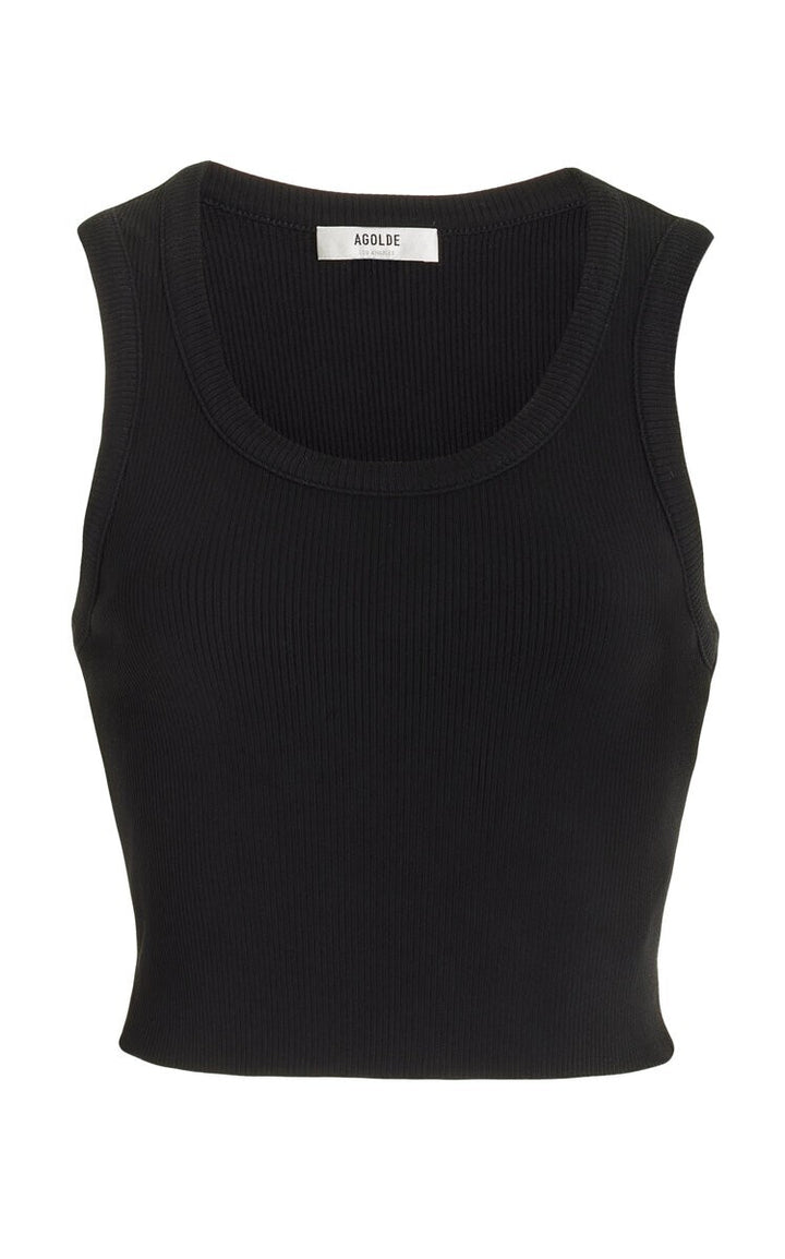 Agolde, Sleeveless Tops, Ribbed Tank Top with Sporty Cut