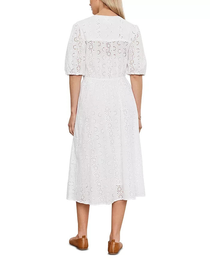 Velvet by Graham & Spencer Rori Eyelet Button Front Unlined Midi Dress MSRP $336