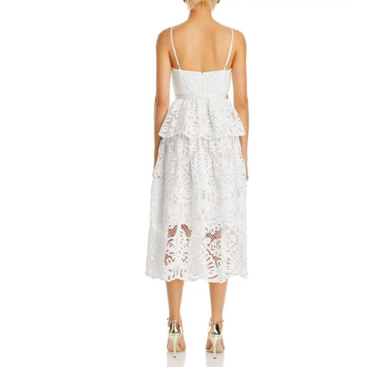 Self-Portrait Lace Bustier Midi Dress MSRP $655