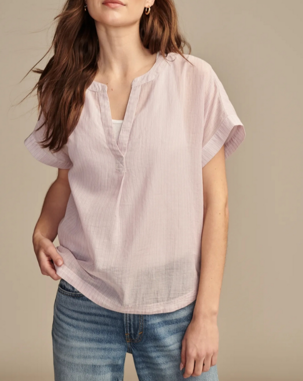 Lucky Brand Cotton Striped Dolman Popover Shirt MSRP $79