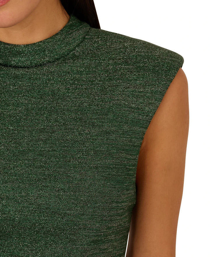 Adrianna Women's Metallic-Knit Mock-Neck Sheath Dress MSRP $175