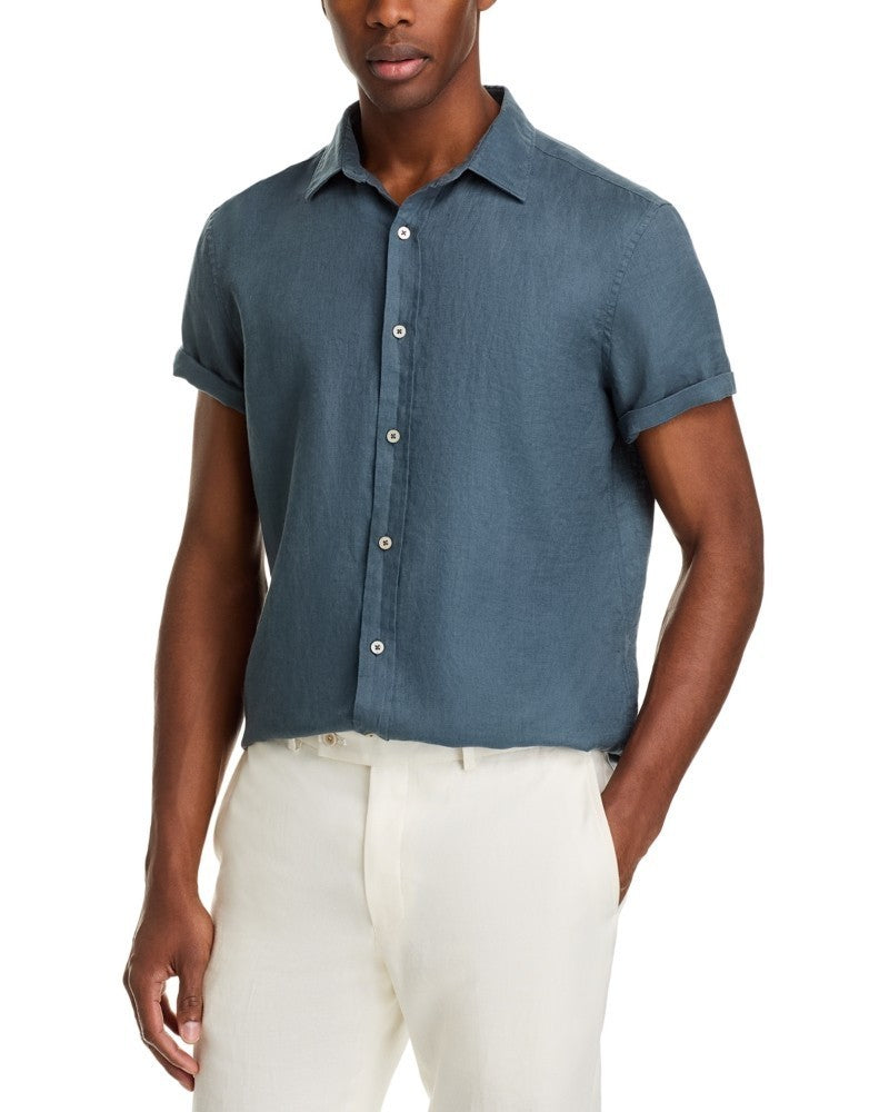 The Men's Store Short Sleeve Linen Shirt MSRP $98