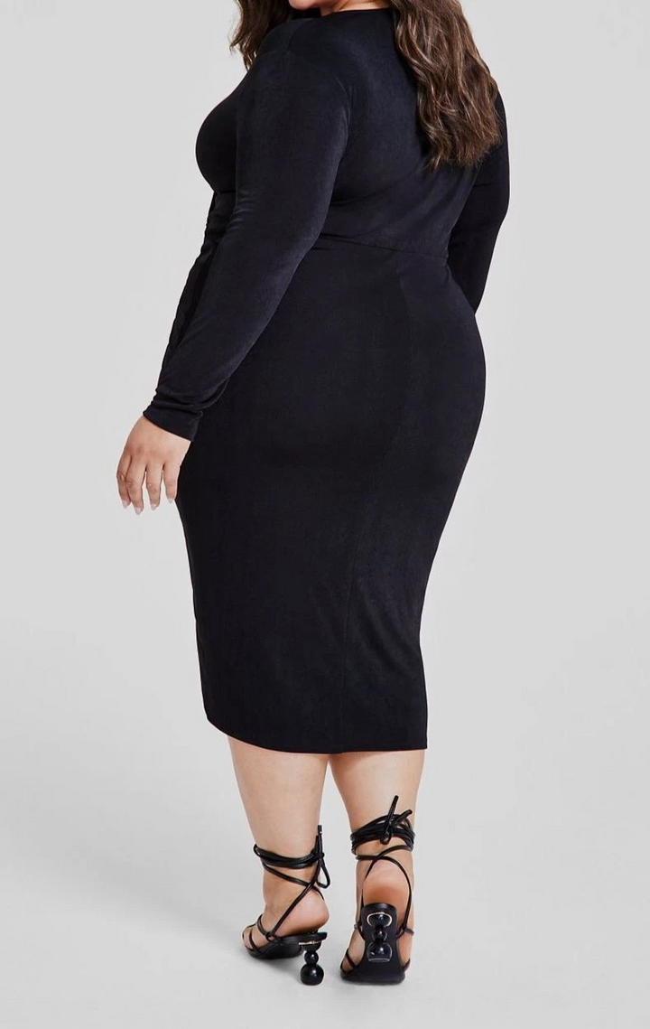 Nina Parker Trendy Plus Size Ruched Slinky Dress MSRP $99