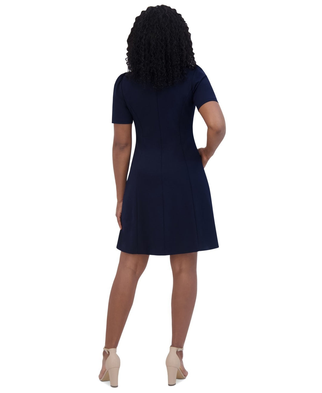 Jessica Howard Petite Twist-Neck Short-Sleeve Dress MSRP $119