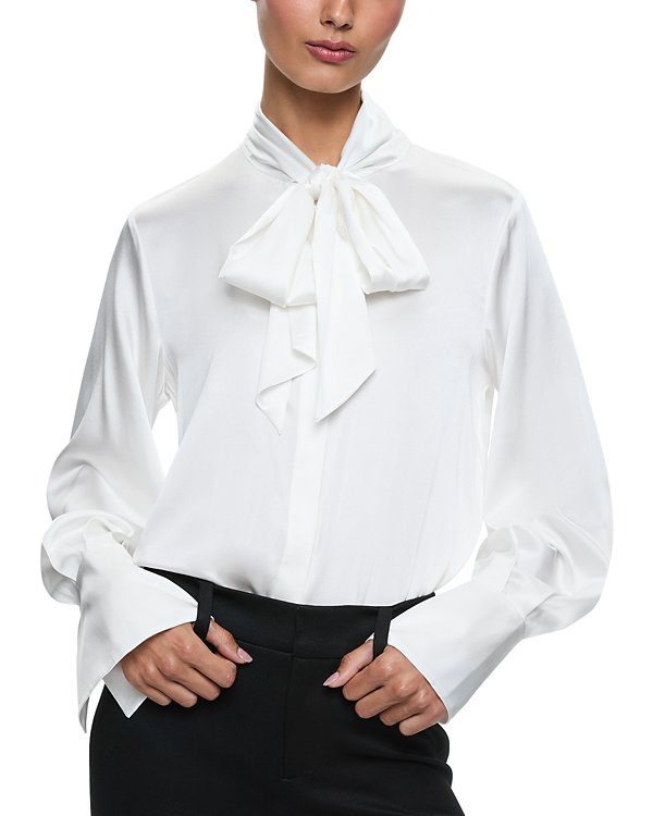 Alice and Olivia Lloyd Silk Stretch Blouse MSRP $395