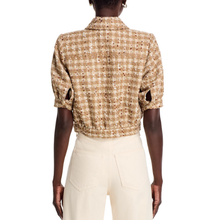 L'AGENCE Cove Short Sleeve Cropped Jacket MSRP $575