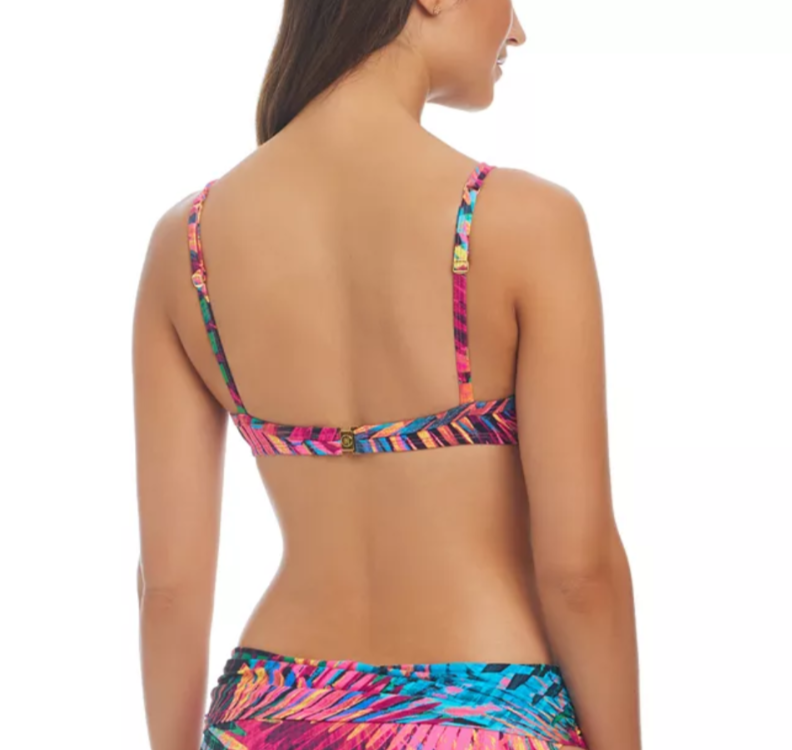 Bleu by Rod Beattie Printed Twist-Front Bikini Top MSRP $83