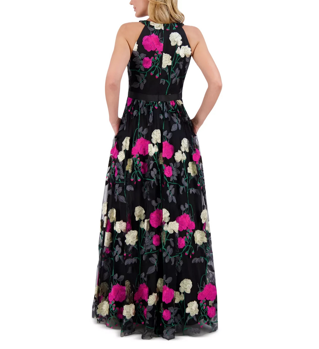 Eliza J Petite Embroidered Tulle Ball Gown MSRP $288