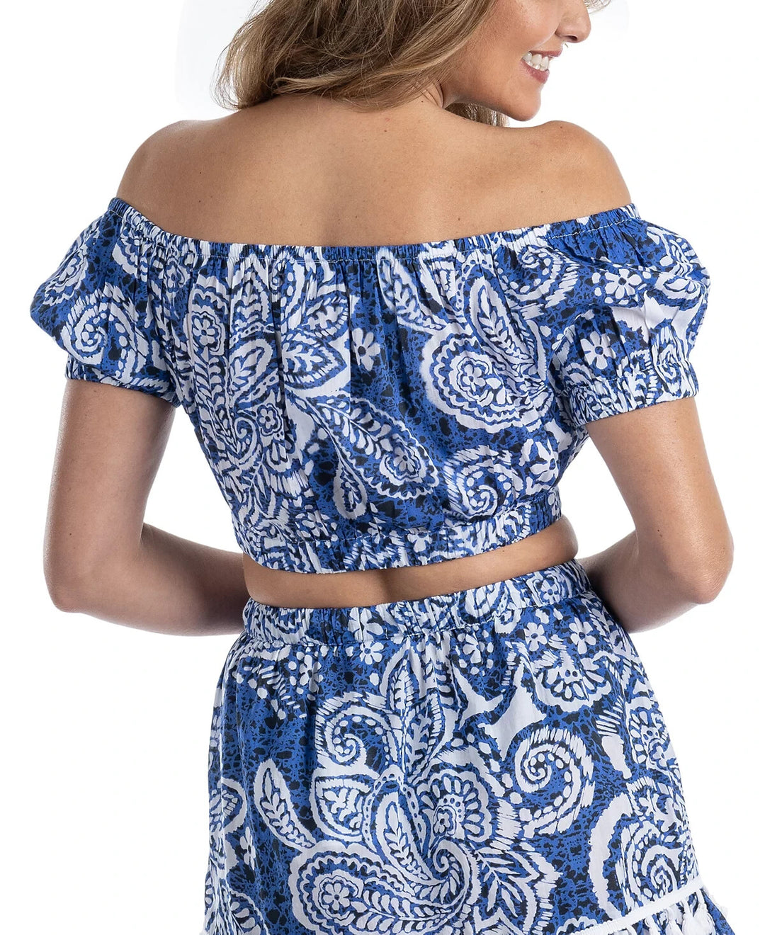 Dotti Cotton Off-The-Shoulder Cover-Up Cropped Top MSRP $62 # U4 501 NEW