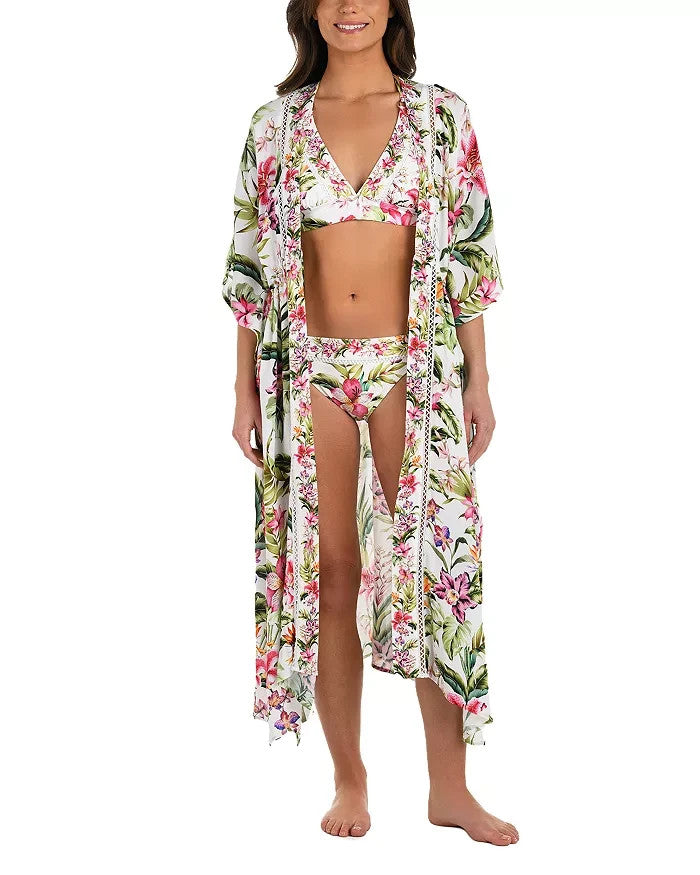 La Blanca Polynesian Kimono Swim Cover-Up MSRP $149