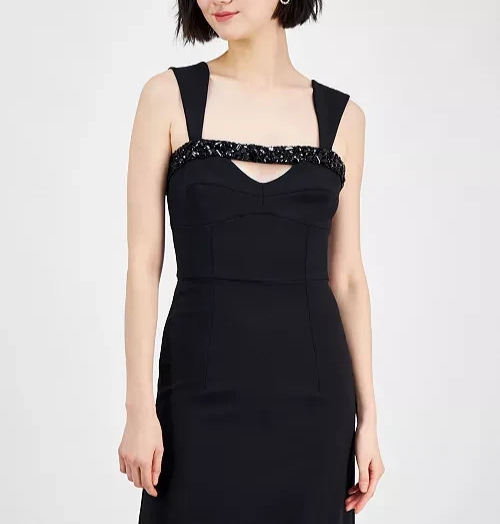Taylor Sleeveless Embellished Cutout Sheath Dress MSRP $138