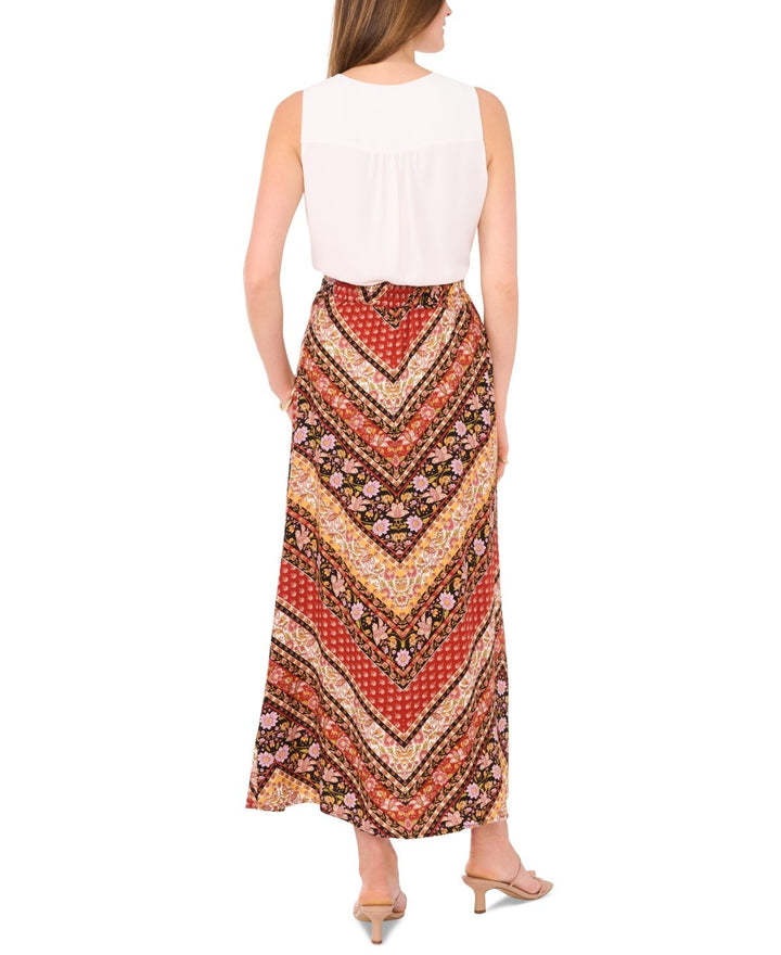 Vince Camuto Chevron-Print Pull-On A-Line Maxi Skirt  MSRP $69