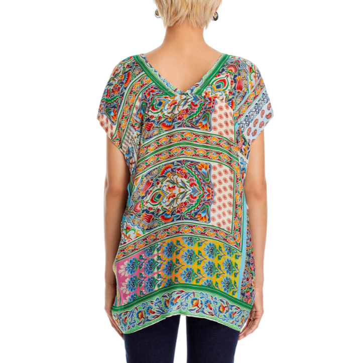 Johnny Was Diskana Alexandra Printed Blouse MSRP $198