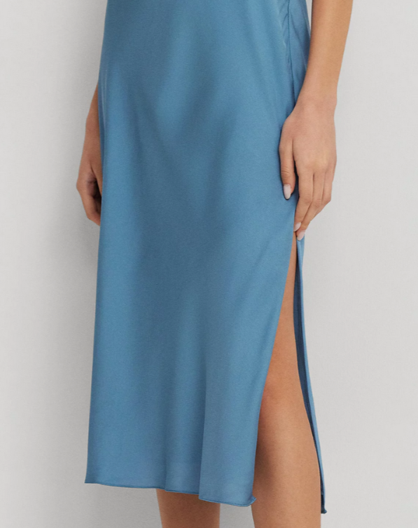 Lauren Ralph Lauren Satin Charmeuse Slip Dress MSRP $185