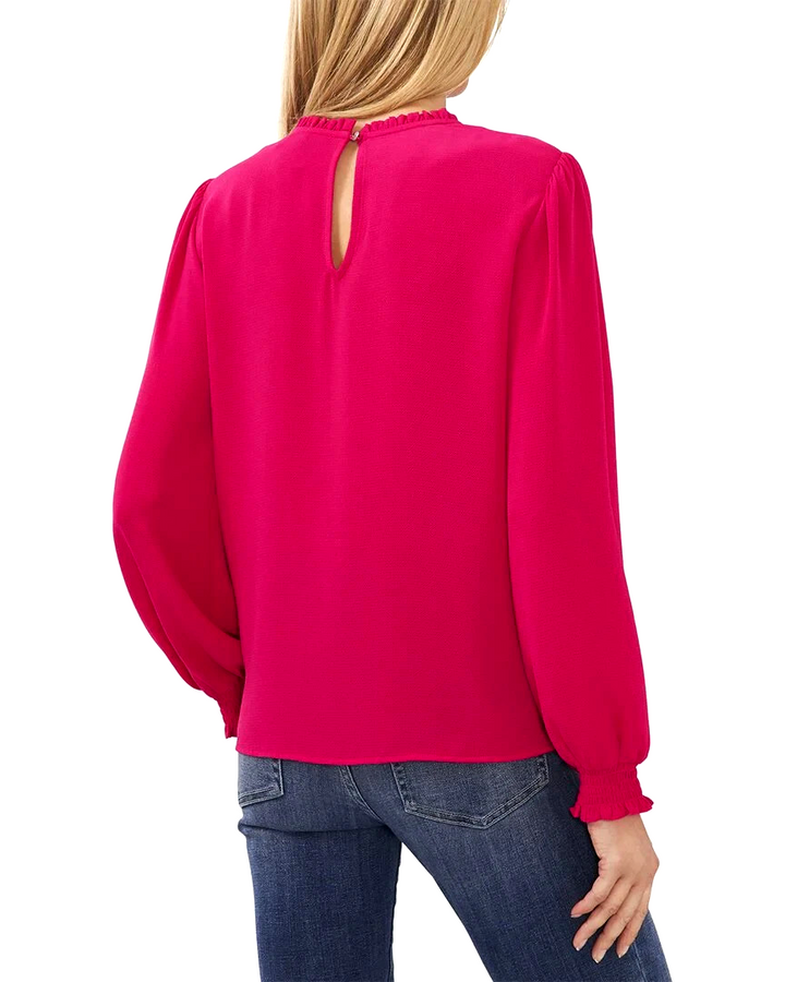 CeCe Pintucked Long-Sleeve Blouse MSRP $79