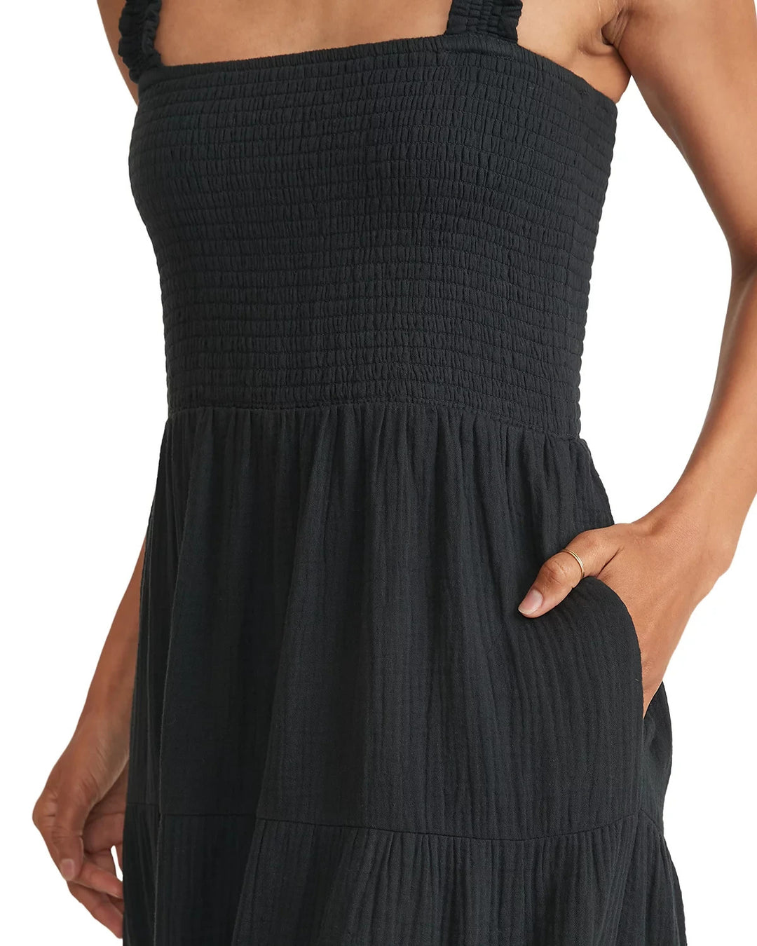 Marine Layer Selene Smocked Maxi Dress MSRP $128