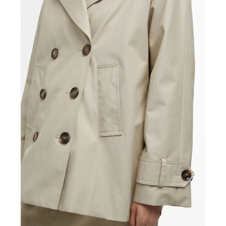 Barbour Women's Maisy Short Double-Breasted Trench Coat MSRP $360