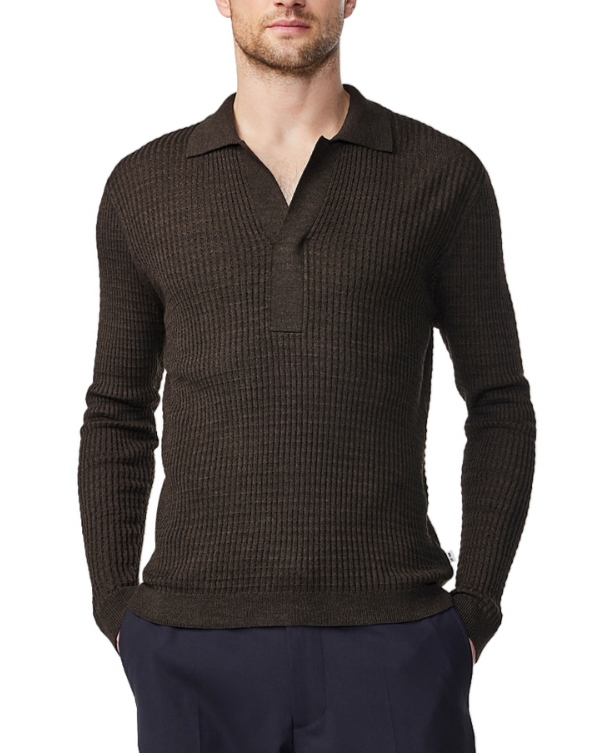 NN07 Huxley Long Sleeve Polo Sweater MSRP $230