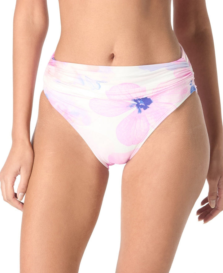Carmen Marc Valvo Printed Shirred-Side Bikini Bottoms MSRP $ 62