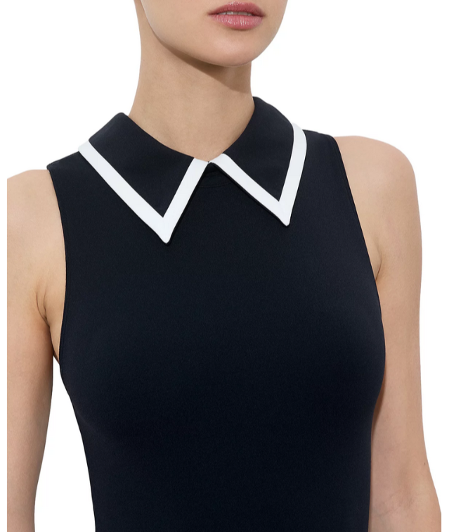 Alice and Olivia Rothy Sleeveless Collared Bodysuit MSRP $250