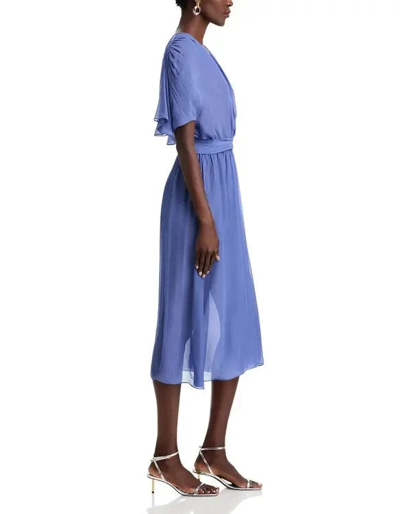 VANESSA BRUNO Edjie Belted Fit & Flare Dress MSRP $525