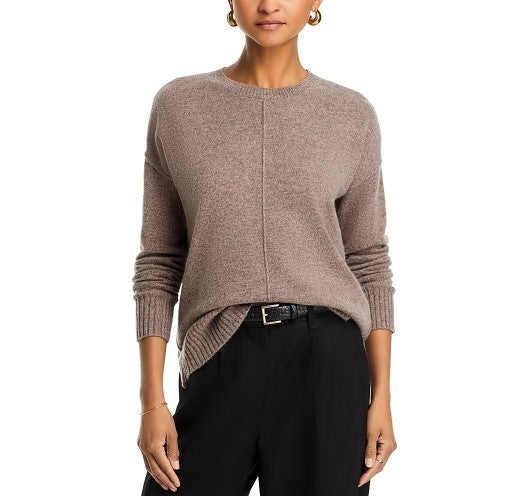C by Bloomingdale's High/Low Cashmere Crewneck Sweater MSRP $188