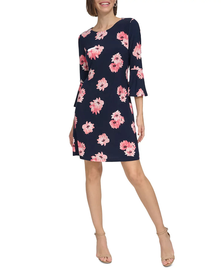 Tommy Hilfiger Floral Bell-Sleeve Shift Dress MSRP $99