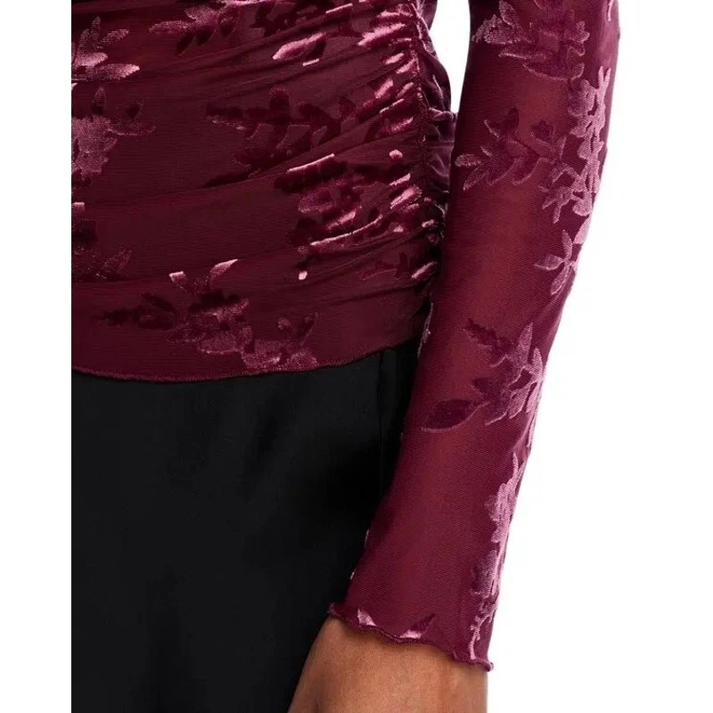 WAYF Ruched Floral Top MSRP $59