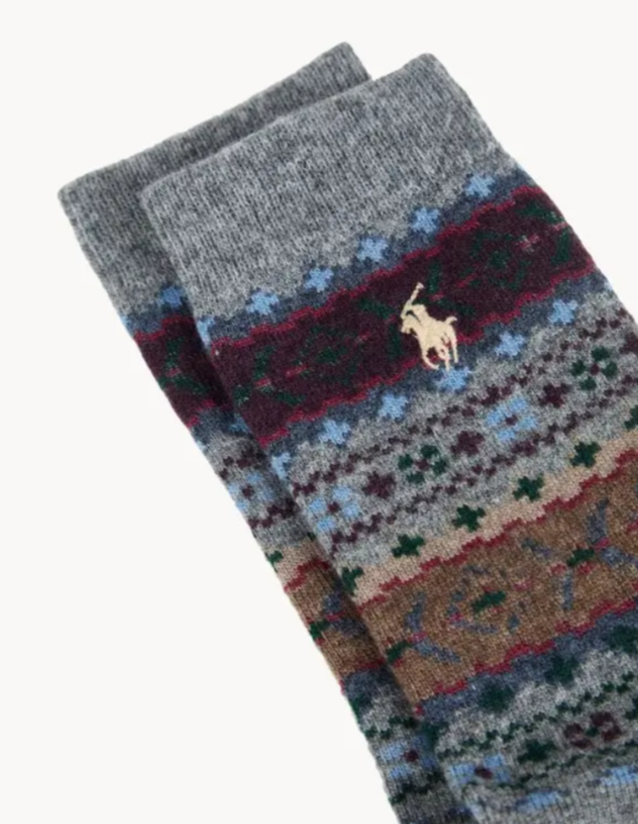 Polo Ralph Lauren  Fair Isle Wool-Blend Trouser Socks MSRP $28