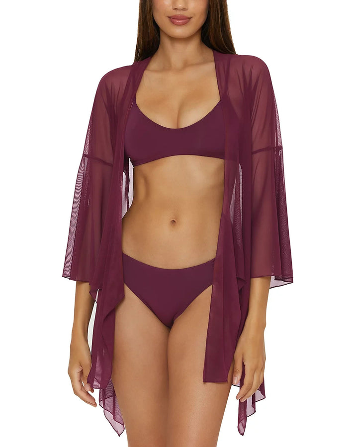 BECCA Muse Mesh Tie-Front Cover-Up Tunic MSRP $88