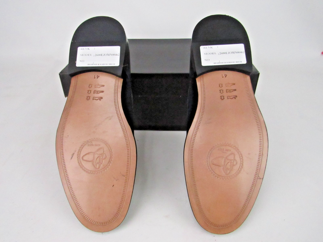 Navy Calf Leather Derby Shoes – Handcrafted Size EU 41