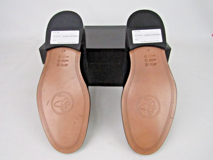 Navy Calf Leather Derby Shoes – Handcrafted Size EU 41