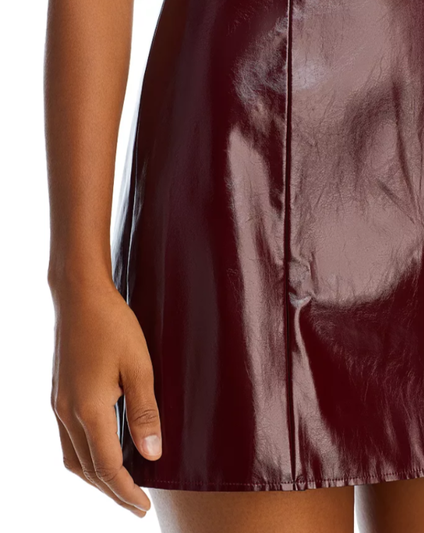 Ronny Kobo Knox Faux Leather Skirt MSRP $328