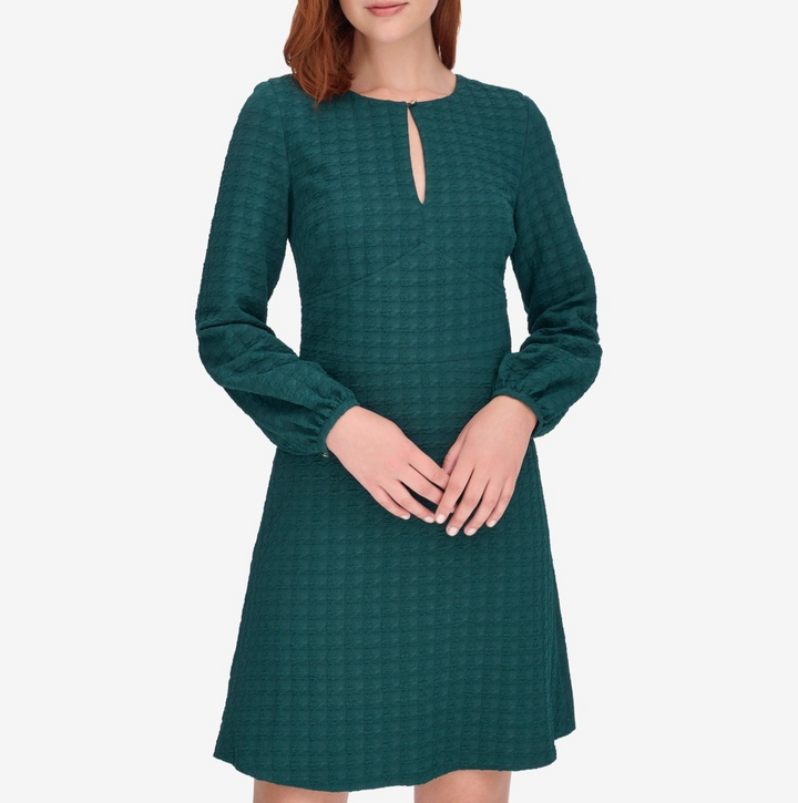 Tommy Hilfiger Women's Embossed Houndstooth Knit Dress MSRP $ 119