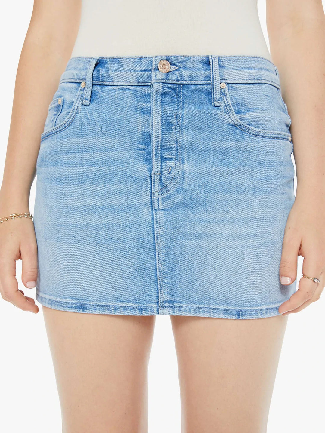 Mother The Vagabond Denim Mini Skirt MSRP $228