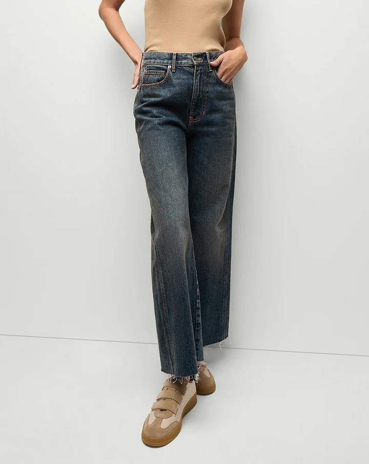 Veronica Beard Taylor Cropped Wide-Leg Jean MSRP $378