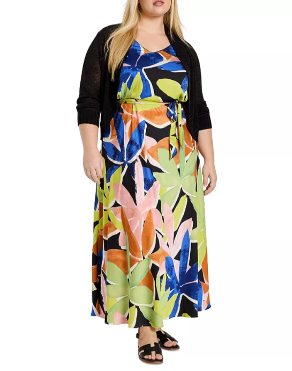 NIC+ZOE Plus Size Mega Blooms Bianca Maxi Dress MSRP $198
