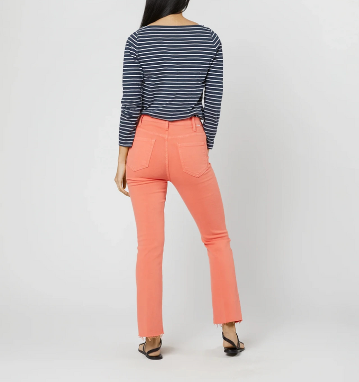 MOTHER The Hustler High Rise Frayed Flare Leg Ankle Jeans MSRP $218