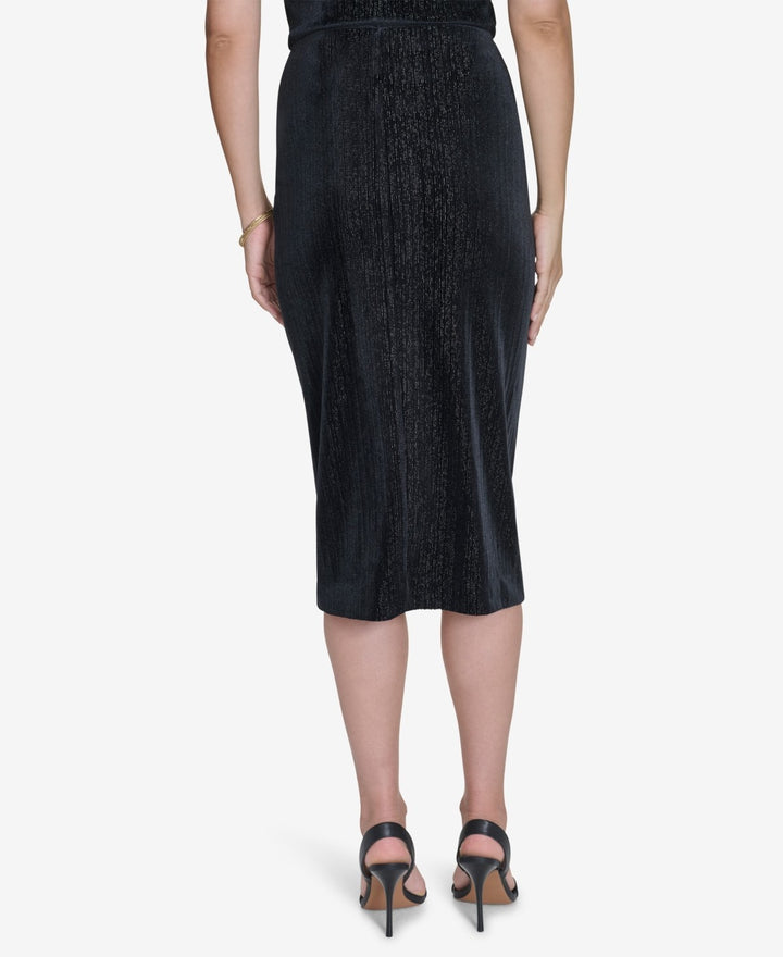 Halston Women's Velvet Pull-on MIDI Skirt MSRP $89