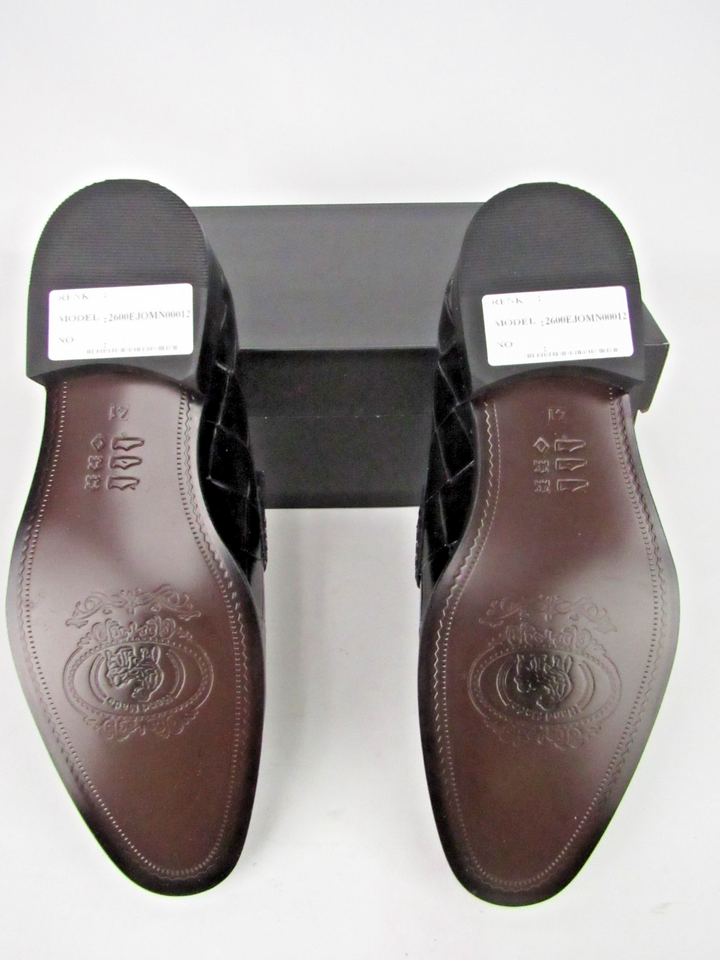 Elegant Men’s Luxury Embossed Calf Leather Loafers – Handcrafted Size EU 41