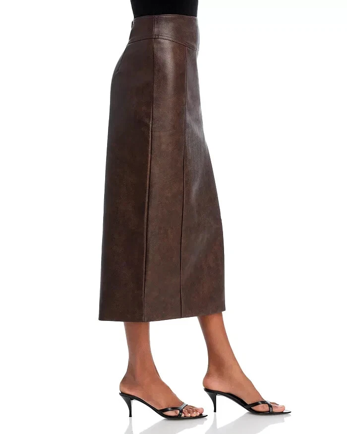 Bardot Dante Faux Leather Midi Skirt MSRP $99
