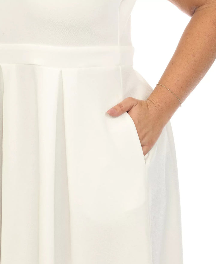 White Mark Plus Size Fit and Flare Dress MSRP $76