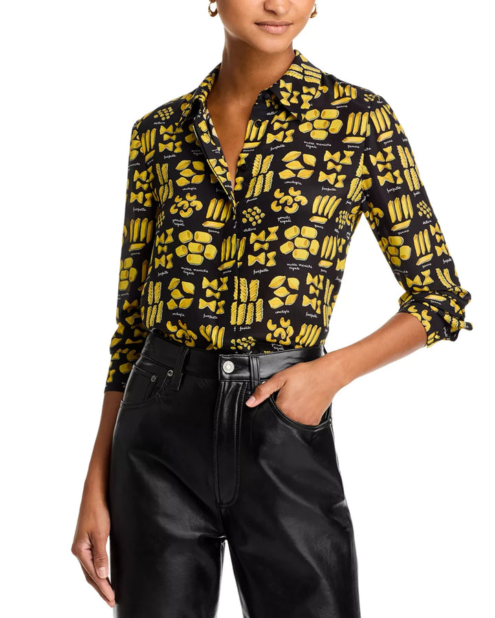 Alice and Olivia Willa Silk Pasta Top MSRP $350