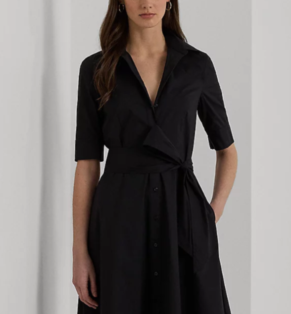 Lauren Ralph Lauren Petite Belted Shirt Dress MSRP $145