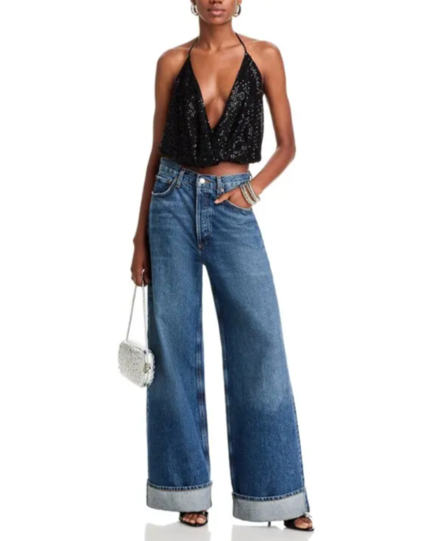 Ramy Brook Sullivan Embellished Halter Top MSRP $275