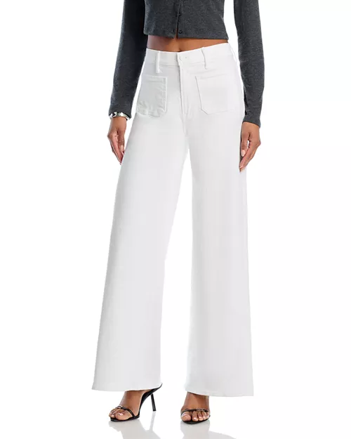 MOTHER High Rise Patch Pocket Wide Leg Jeans $238