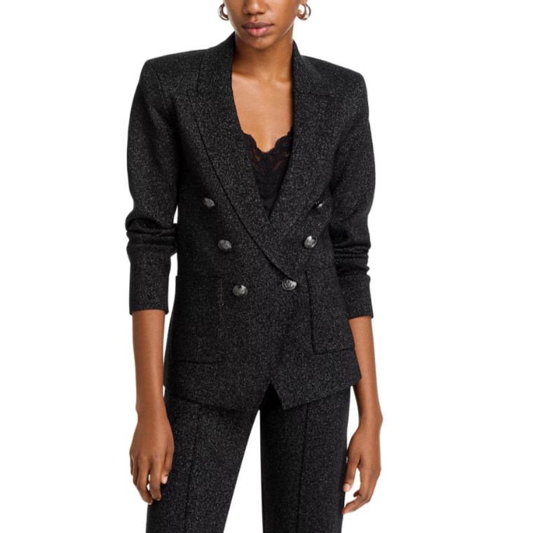 L'AGENCE Kenzie Metallic Knit Blazer MSRP $525