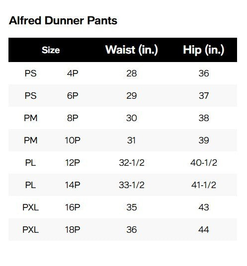 Alfred Dunner Petite Mid-Rise Casual Pants MSRP $44.50